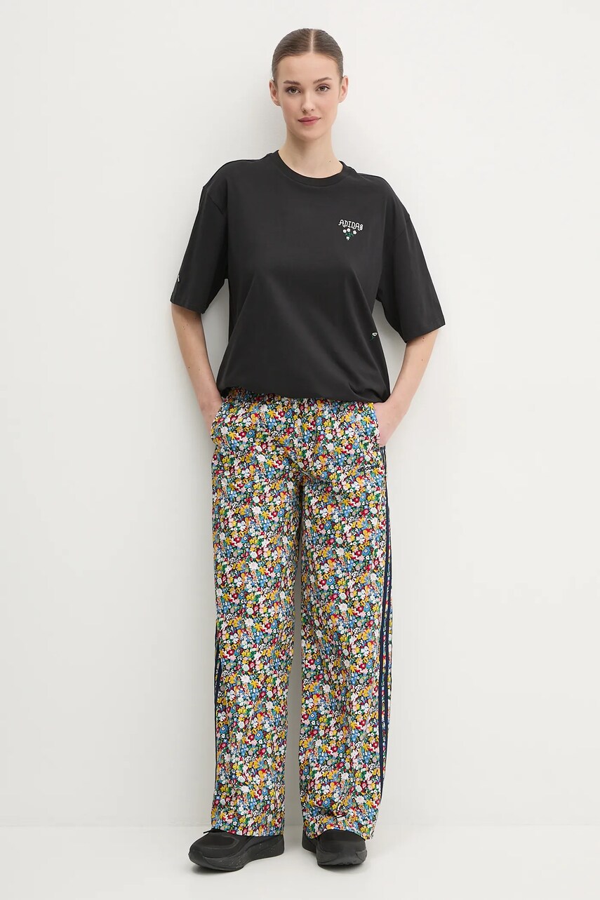 Бавовняні штани adidas Originals Liberty жіночі колір синій візерунок JC7787
