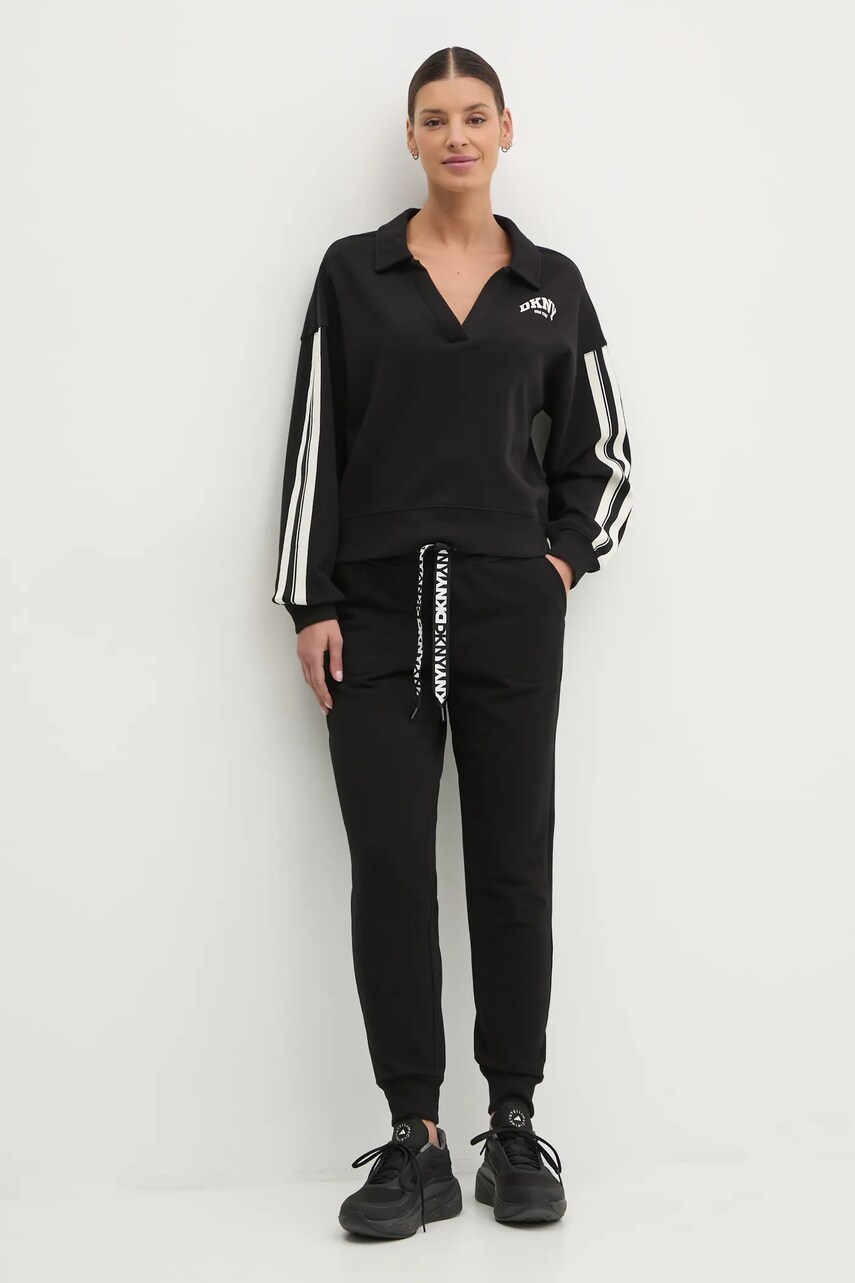 Спортивні штани Dkny жіночі колір чорний однотонні DP5P3496