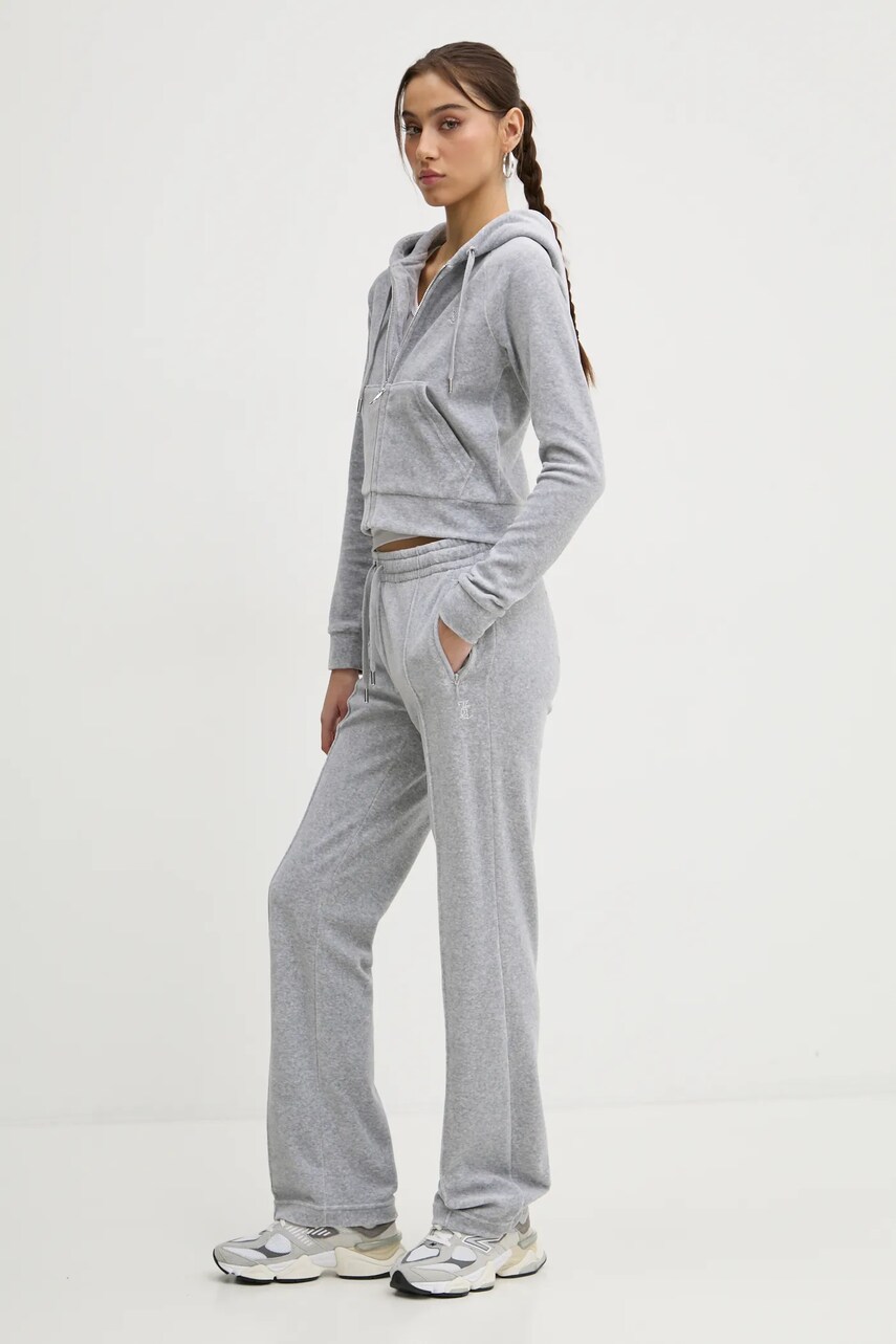 Спортивні штани Juicy Couture колір сірий з аплікацією JCAPW045