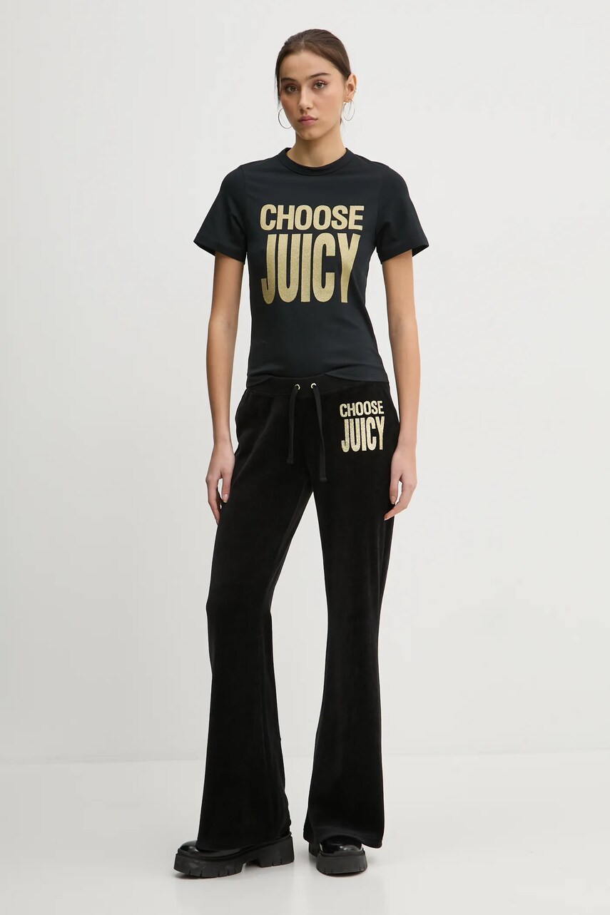 Спортивні штани Juicy Couture колір чорний з аплікацією JCGBJ125002