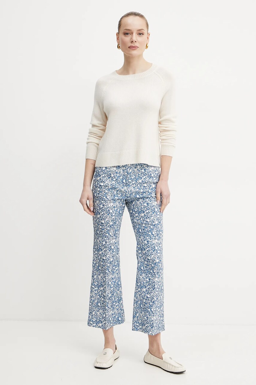 Штани Weekend Max Mara жіночі колір фіолетовий кльош середня посадка 2515131122600