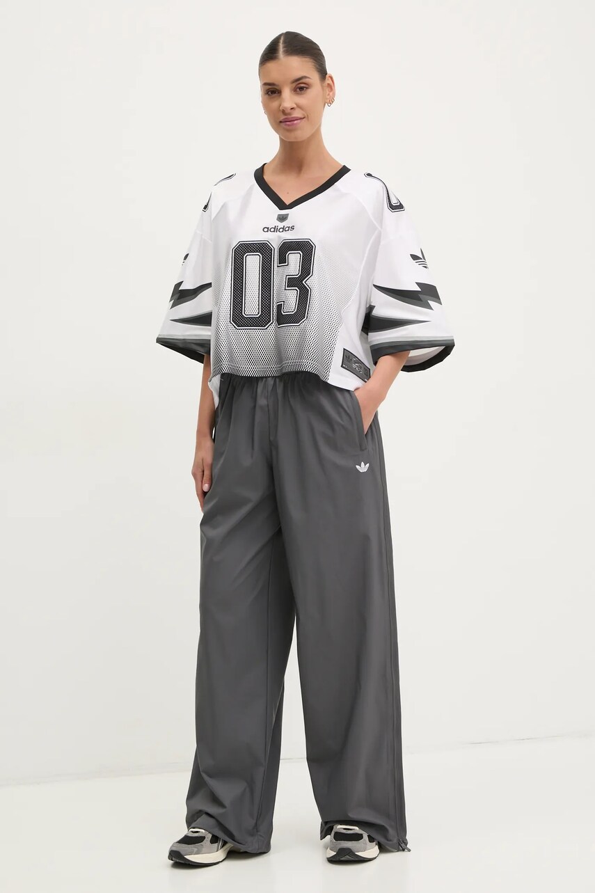 Спортивні штани adidas Originals WOVEN TP жіночі колір сірий однотонні JY8880