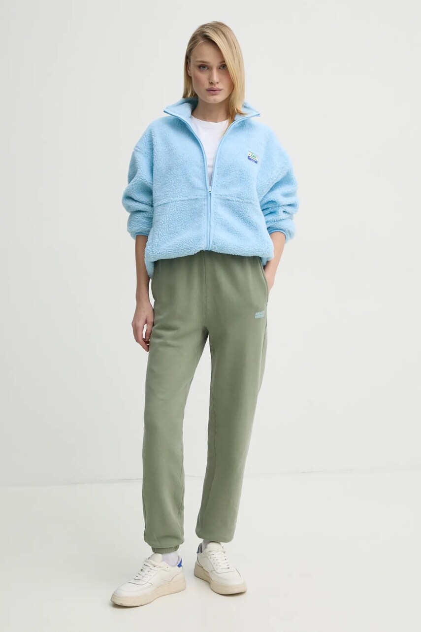 Спортивні штани American Vintage колір зелений однотонні IZU05BE25