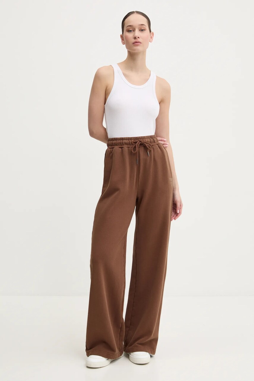 Спортивні штани Guess Originals колір коричневий однотонні W5RB70 K68I1