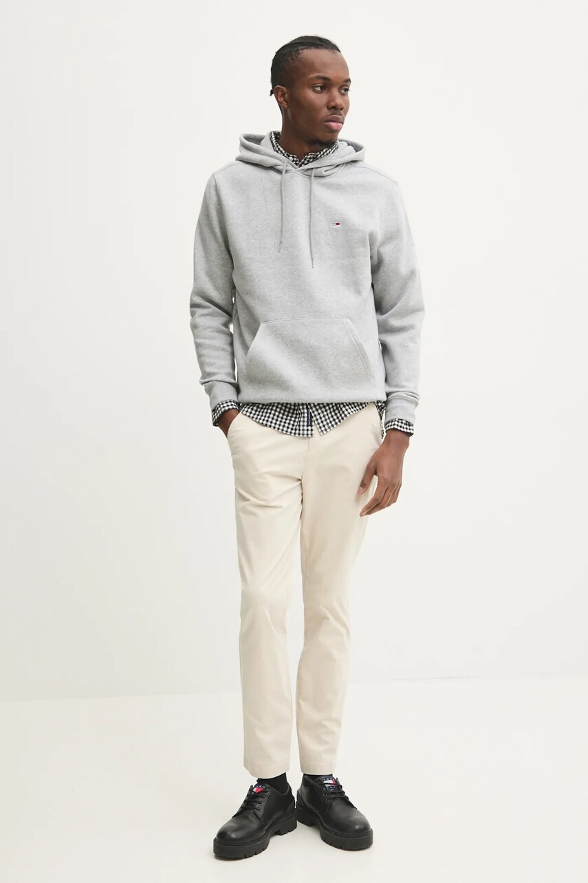 Штани Tommy Jeans чоловічі колір бежевий облягаючі DM0DM20282