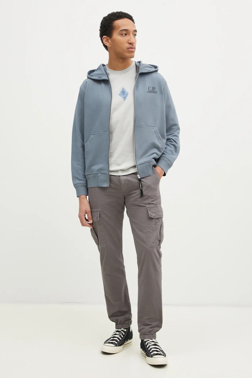 Бавовняні штани Tommy Jeans колір сірий фасон cargo DM0DM20284