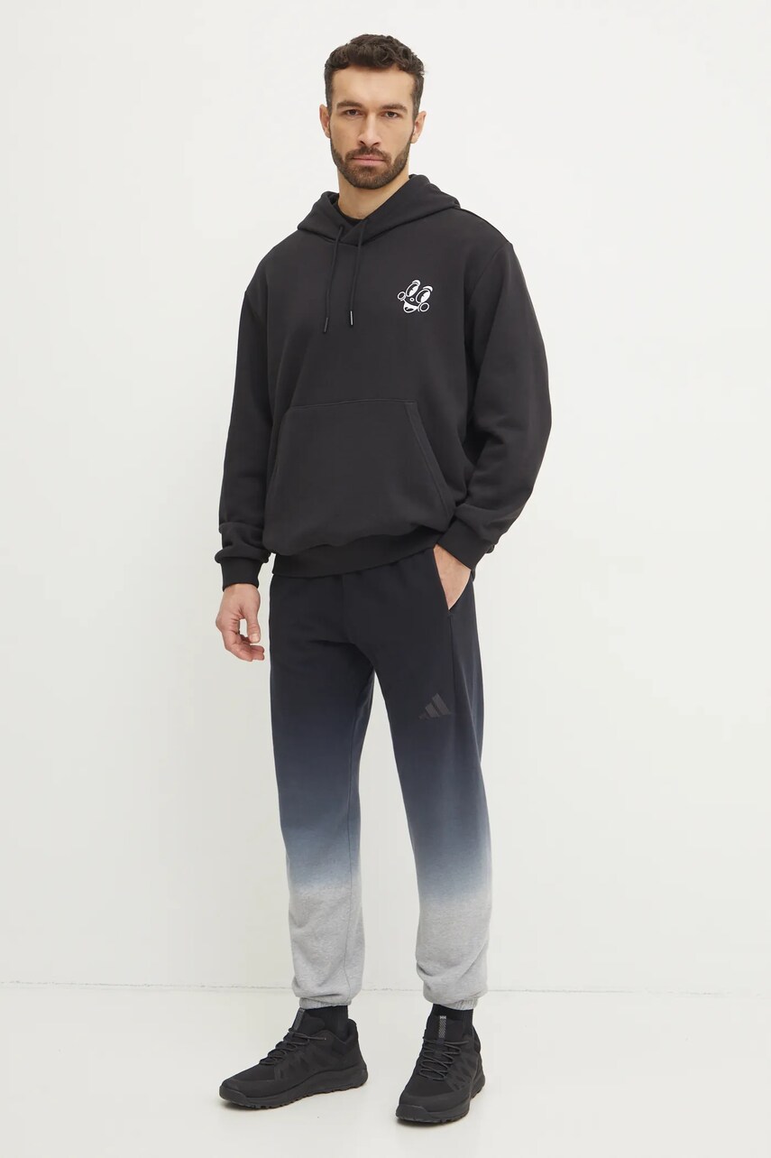 Бавовняні спортивні штани adidas ALL SZN Dip Dye колір синій візерунок JI6356