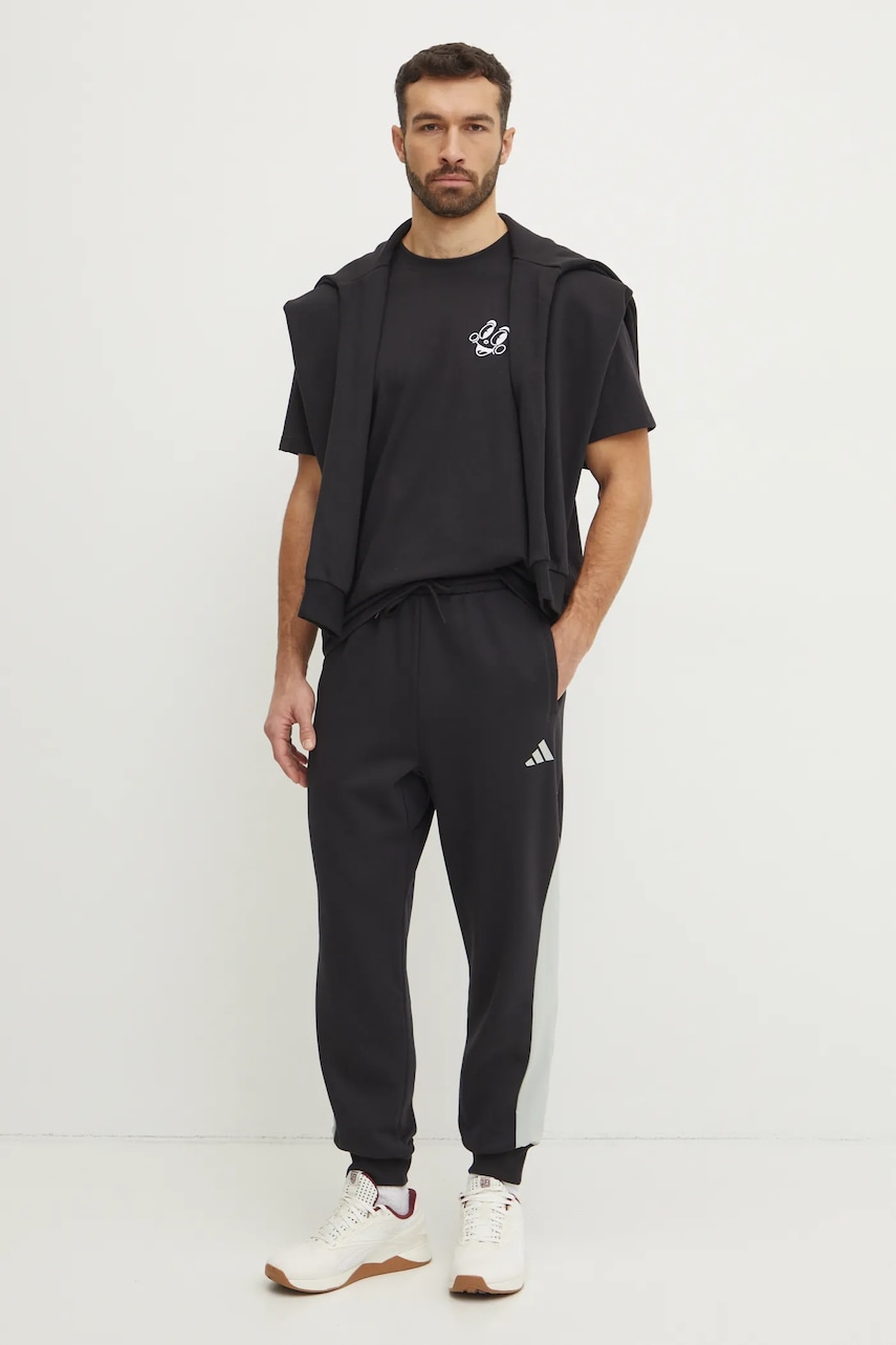 Спортивні штани adidas Essential Colorblock колір чорний з аплікацією JD8061