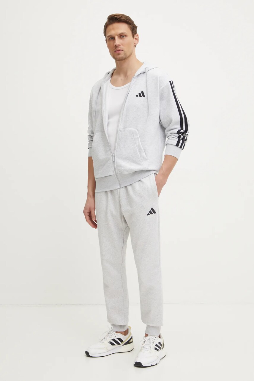 Спортивні штани adidas Feelcozy колір сірий з аплікацією JE3819