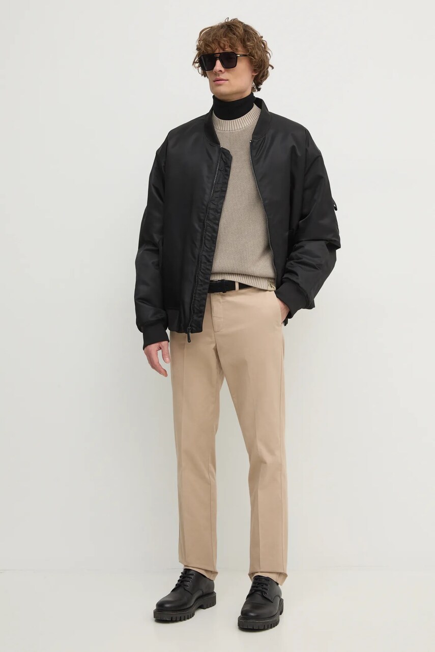 Штани Hackett London чоловічі колір бежевий фасон chinos HM212488R