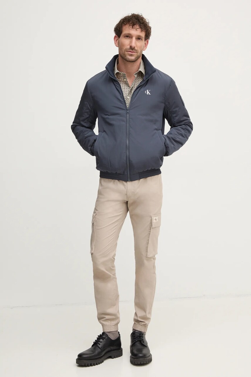 Штани Calvin Klein Jeans чоловічі колір сірий облягаючі J30J327614