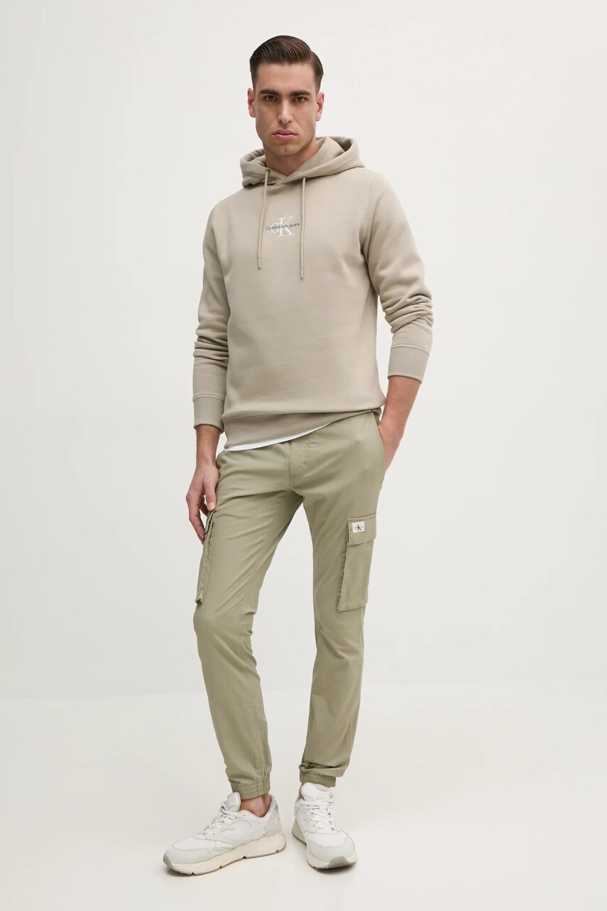 Штани Calvin Klein Jeans чоловічі колір зелений облягаючі J30J327614