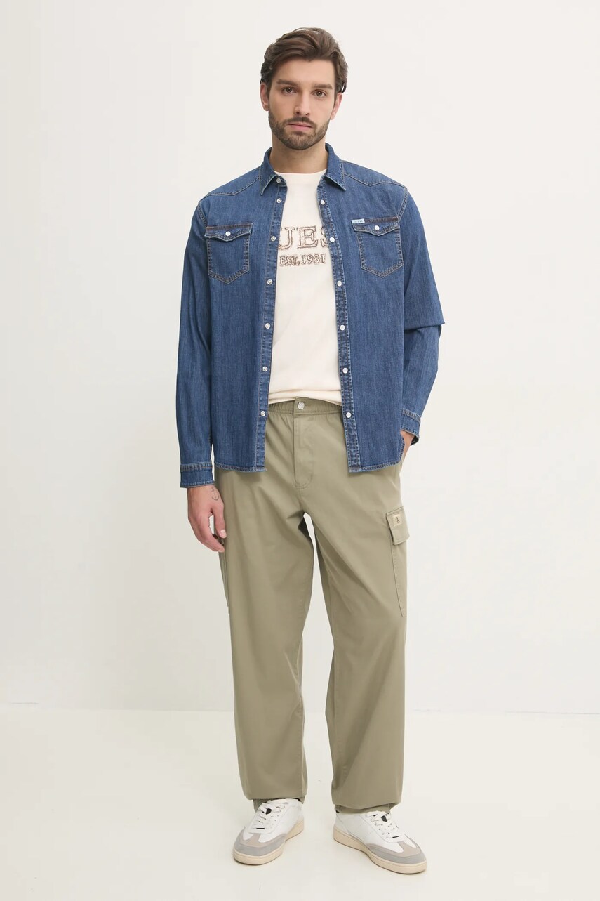 Штани Calvin Klein Jeans чоловічі колір зелений пряме
