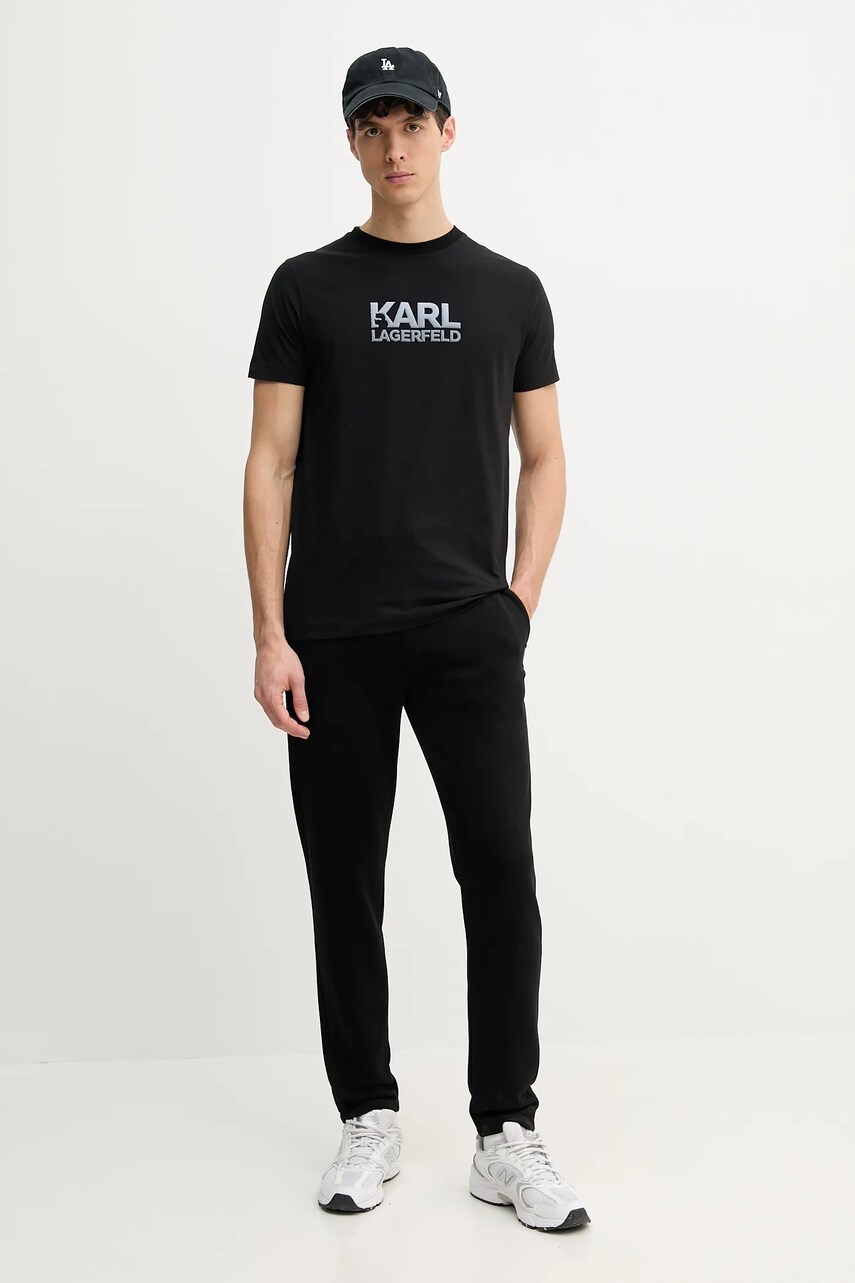 Спортивні штани Karl Lagerfeld чоловічі колір чорний однотонні 552900.705075