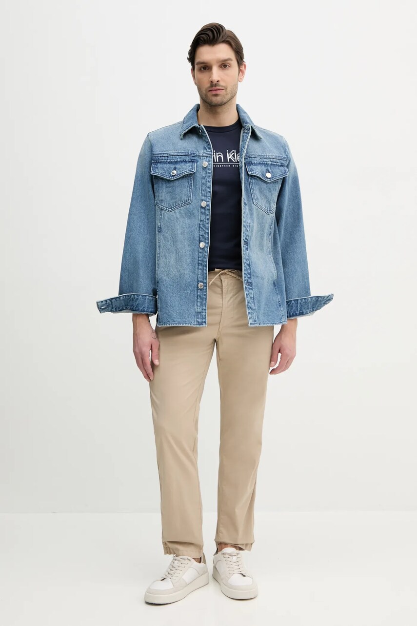 Штани Pepe Jeans PULL ON COMFORT CHINO чоловічі колір бежевий прямі PM211866