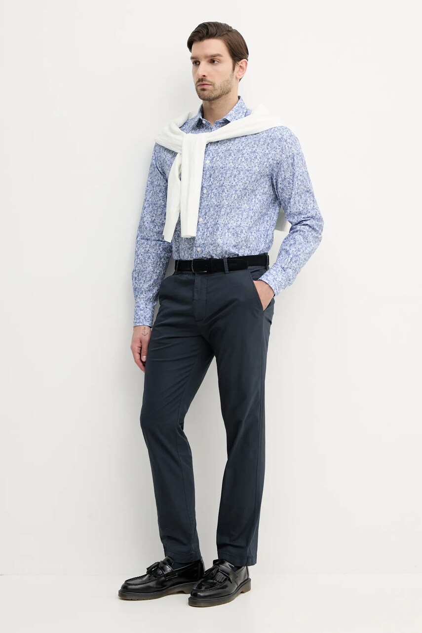 Штани Pepe Jeans SLIM CHINO POPLIN чоловічі колір синій прямі PM211873