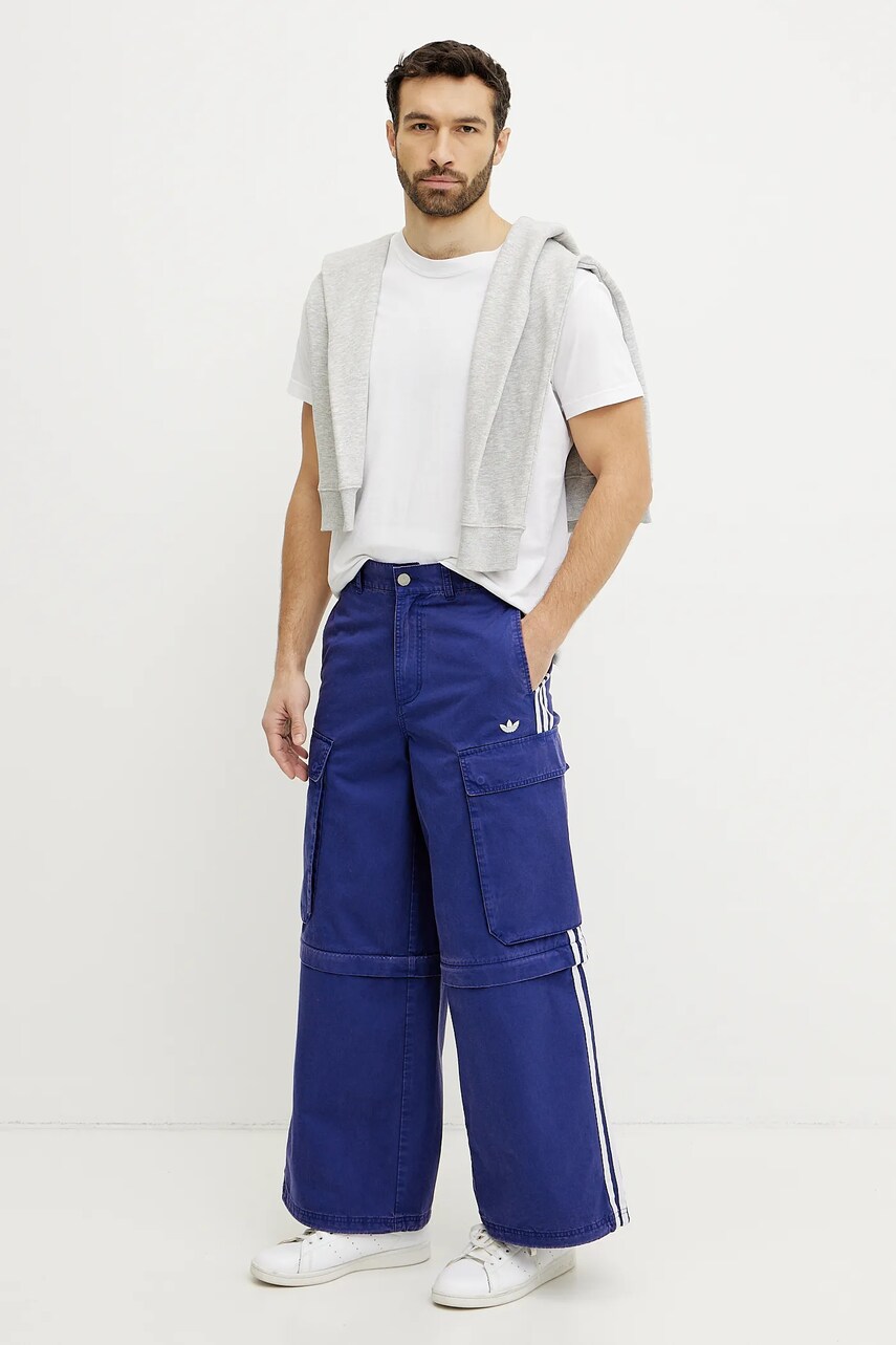 Бавовняні штани adidas Originals CARGO PANTS чоловічі колір фіолетовий прямі JY6294