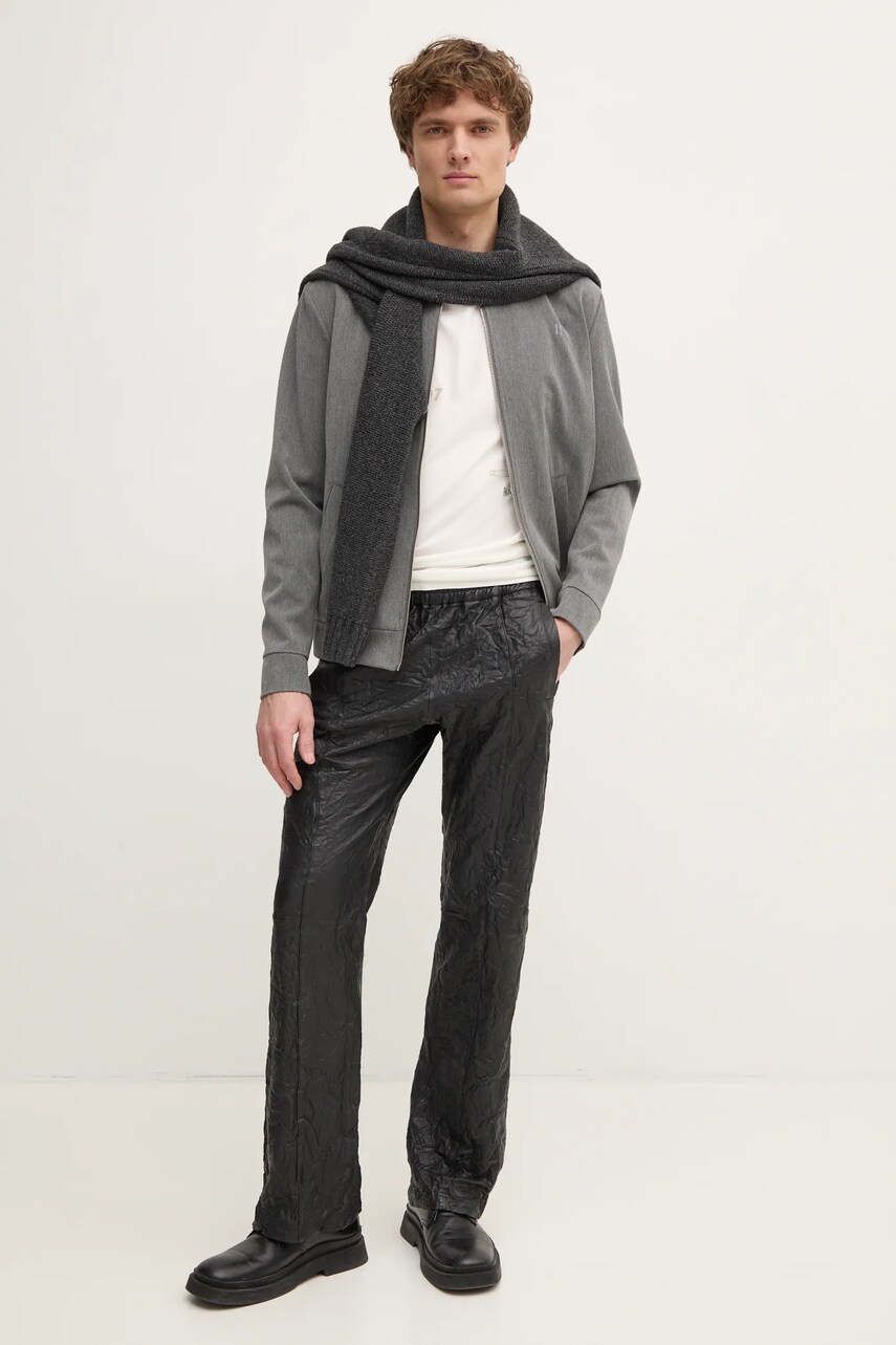 Шкіряні штани ZADIG&VOLTAIRE чоловічі колір чорний прямі RMPA00016