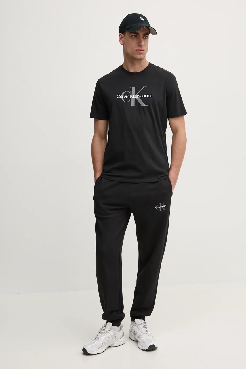 Спортивні штани Calvin Klein Jeans чоловічі колір чорний з принтом LV040BM802