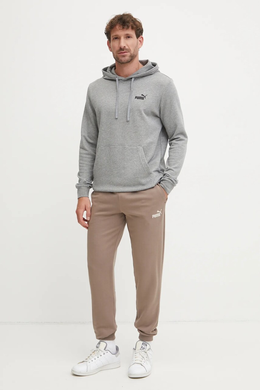 Спортивні штани Puma колір бежевий з аплікацією 682609