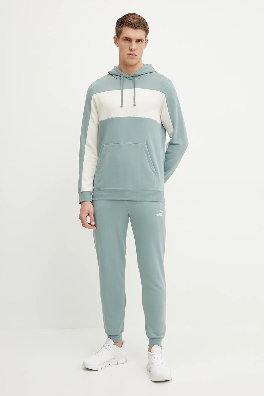 Спортивні штани Puma чоловічі колір зелений меланж 684714