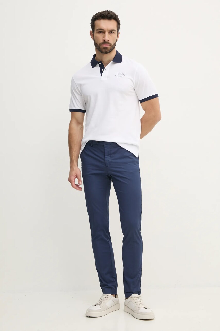 Штани Hackett London чоловічі колір синій фасон chinos HM212694R