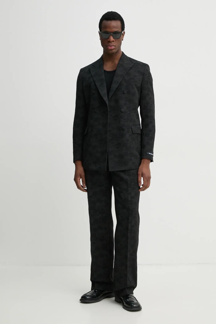Штани Karl Lagerfeld KL STUDIO чоловічі колір чорний прямі 552054.255420