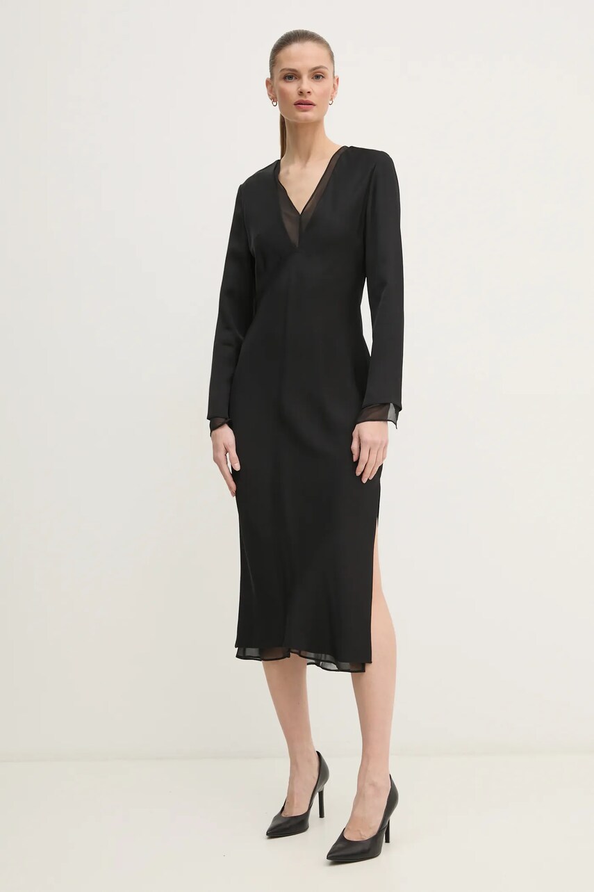 Сукня Calvin Klein колір чорний midi пряма K20K207845