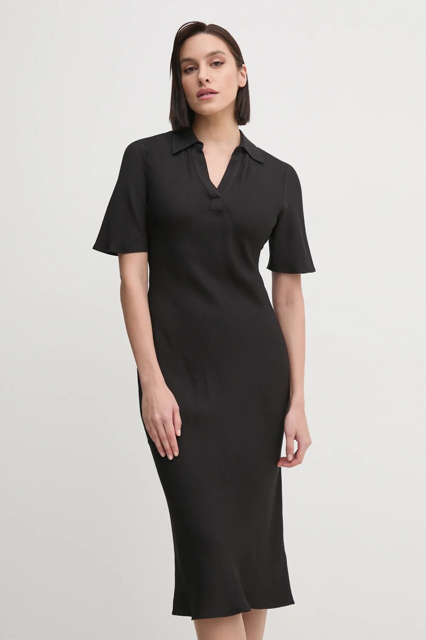 Сукня Calvin Klein колір чорний maxi розкльошена K20K207867