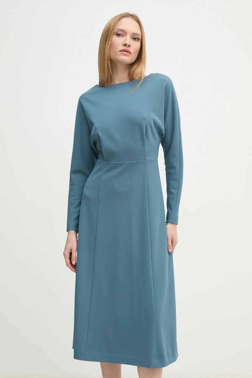 Сукня Calvin Klein колір бірюзовий midi розкльошена K20K207893