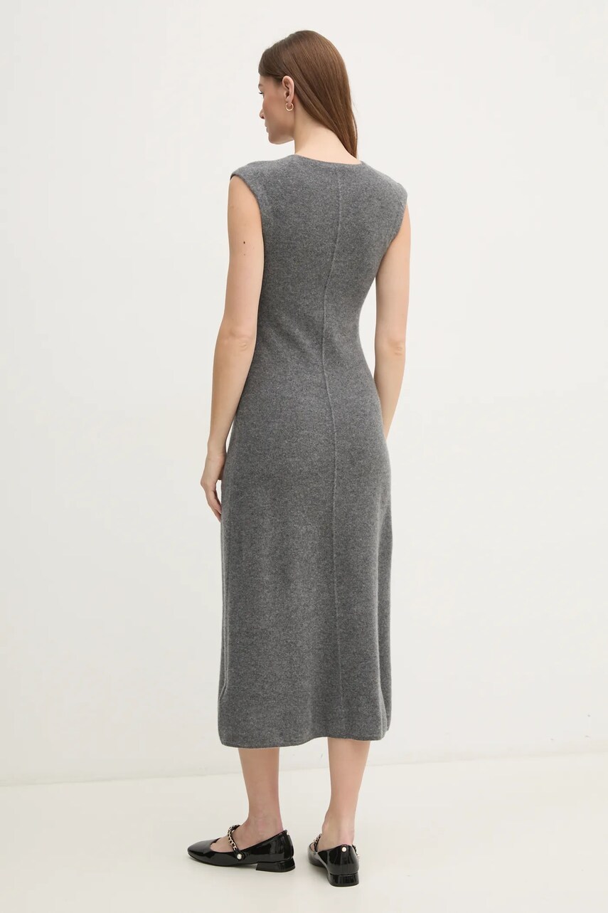 Вовняна сукня Calvin Klein колір сірий midi розкльошена K20K208028