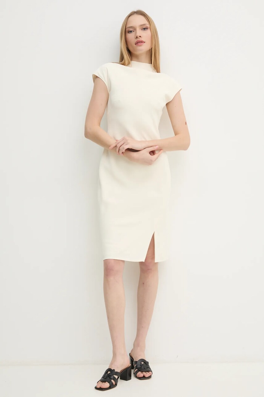 Сукня Calvin Klein колір бежевий mini облягаюча K20K208091