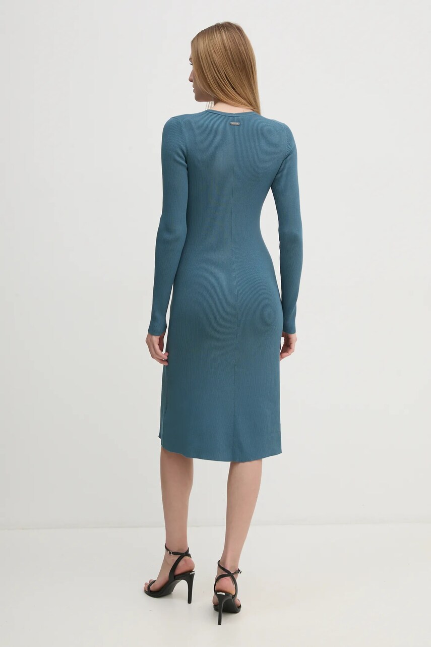 Сукня Calvin Klein колір бірюзовий midi розкльошена K20K208102