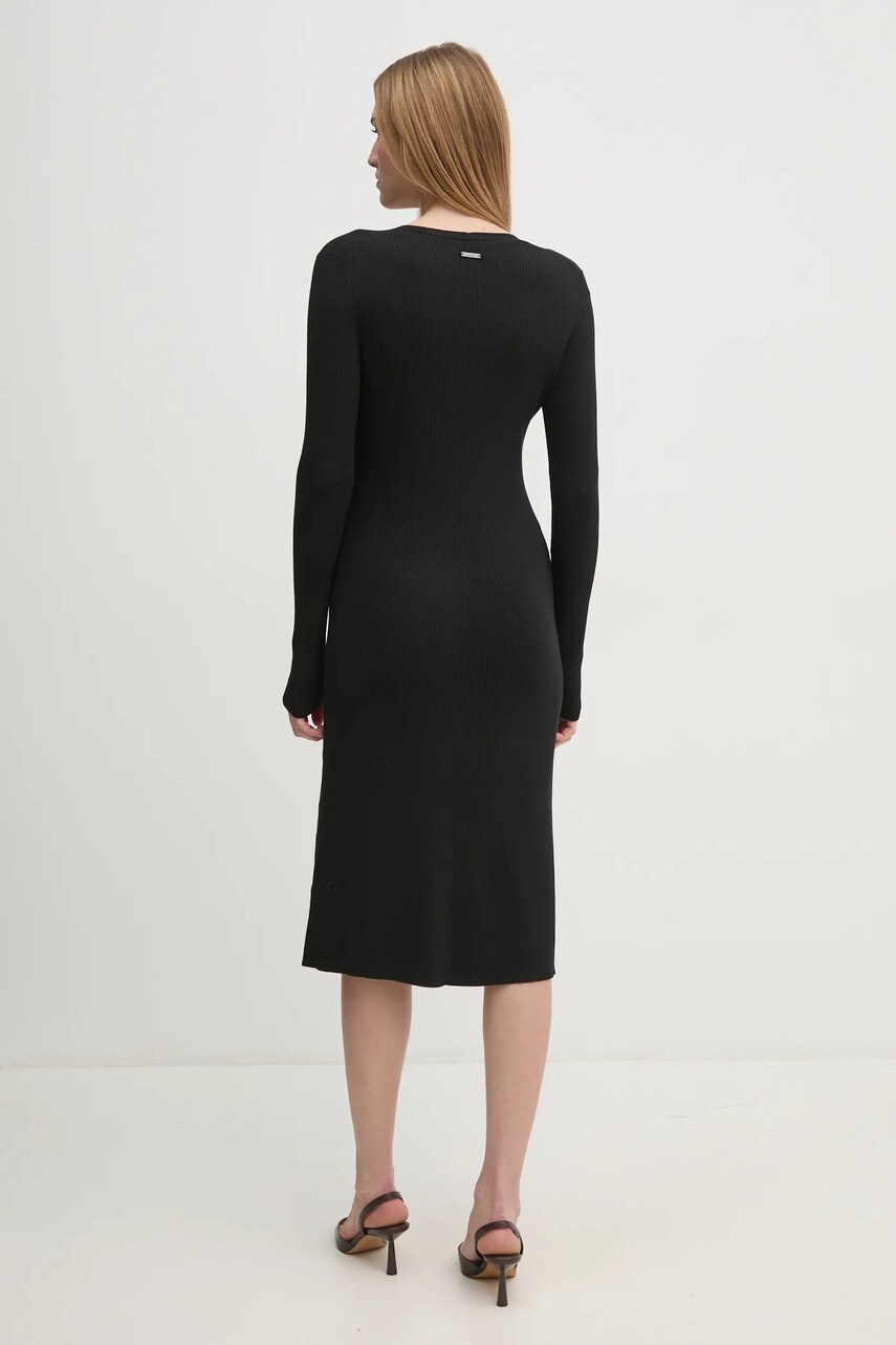 Сукня Calvin Klein колір чорний midi розкльошена K20K208102