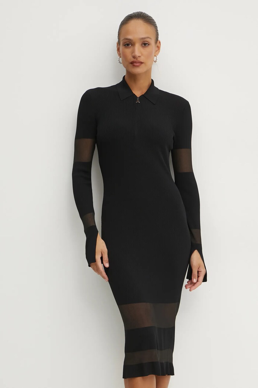 Сукня Patrizia Pepe колір чорний midi облягаюча 8A1420 K078