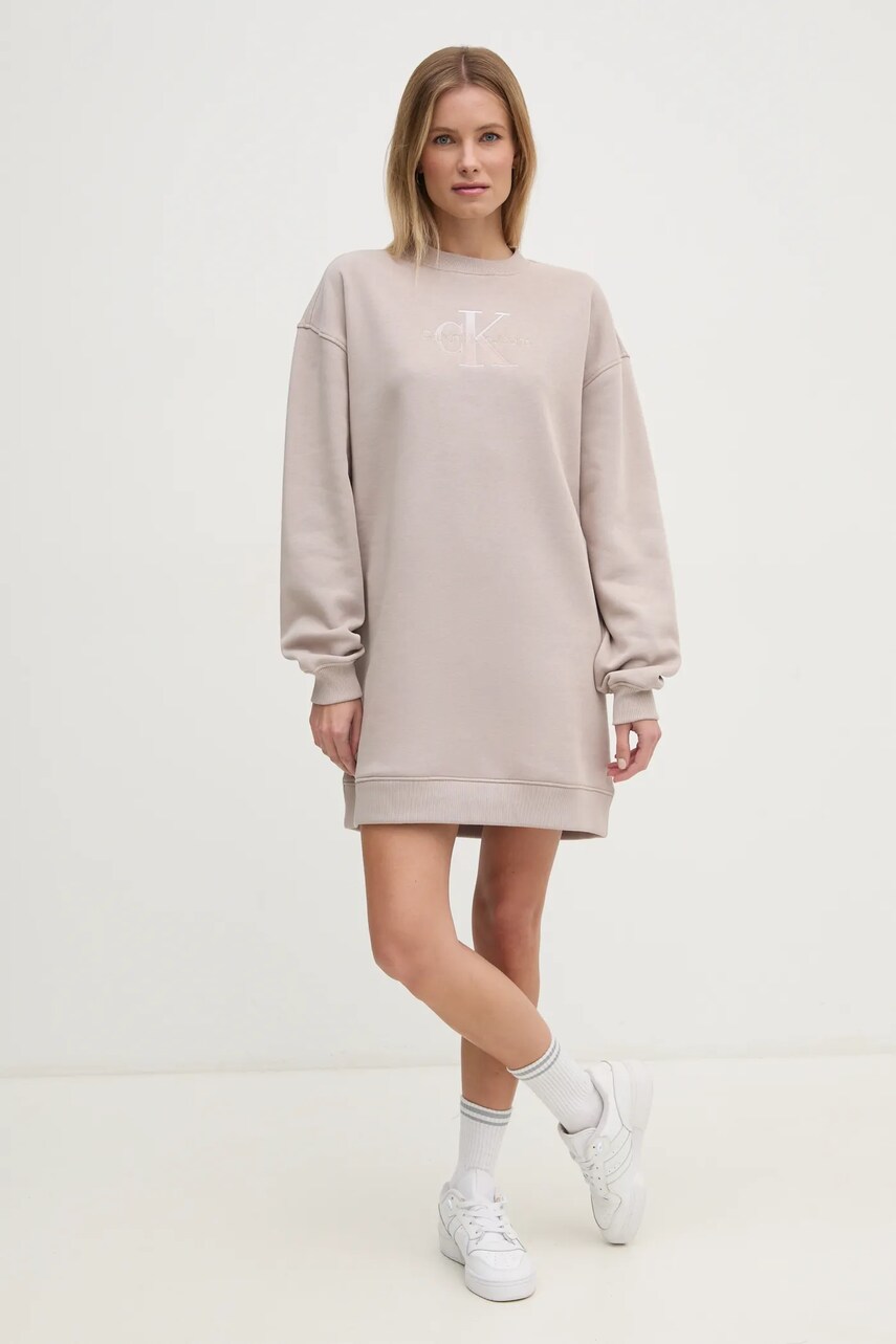 Сукня Calvin Klein Jeans колір бежевий mini oversize J20J224834