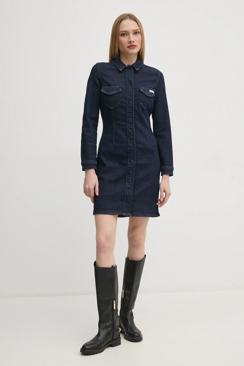 Джинсова сукня Calvin Klein Jeans колір синій mini пряма J20J225064