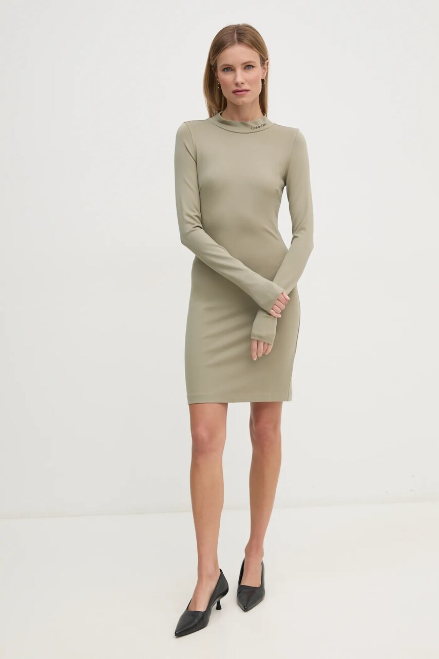 Сукня Calvin Klein Jeans колір зелений mini облягаюча J20J225074
