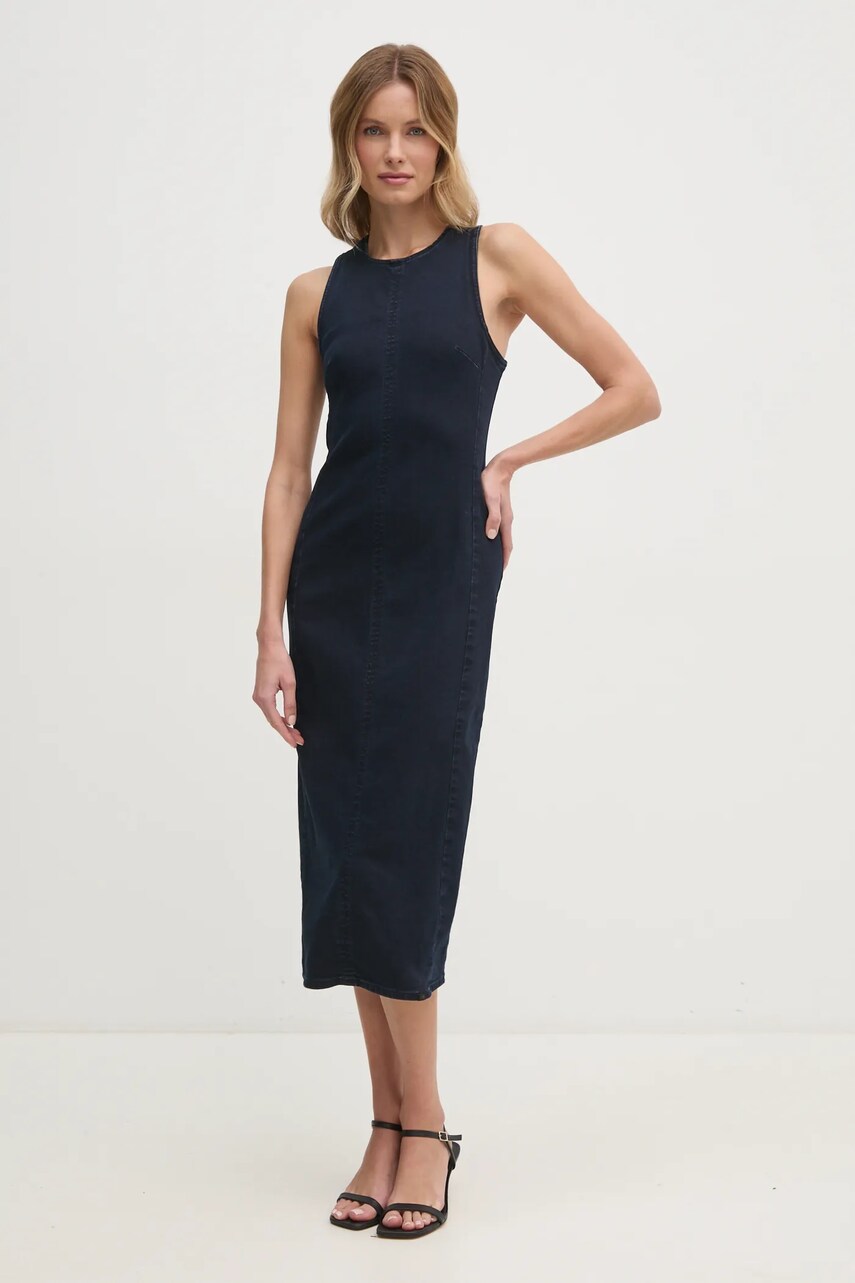 Джинсова сукня Calvin Klein Jeans колір синій midi облягаюча J20J225474