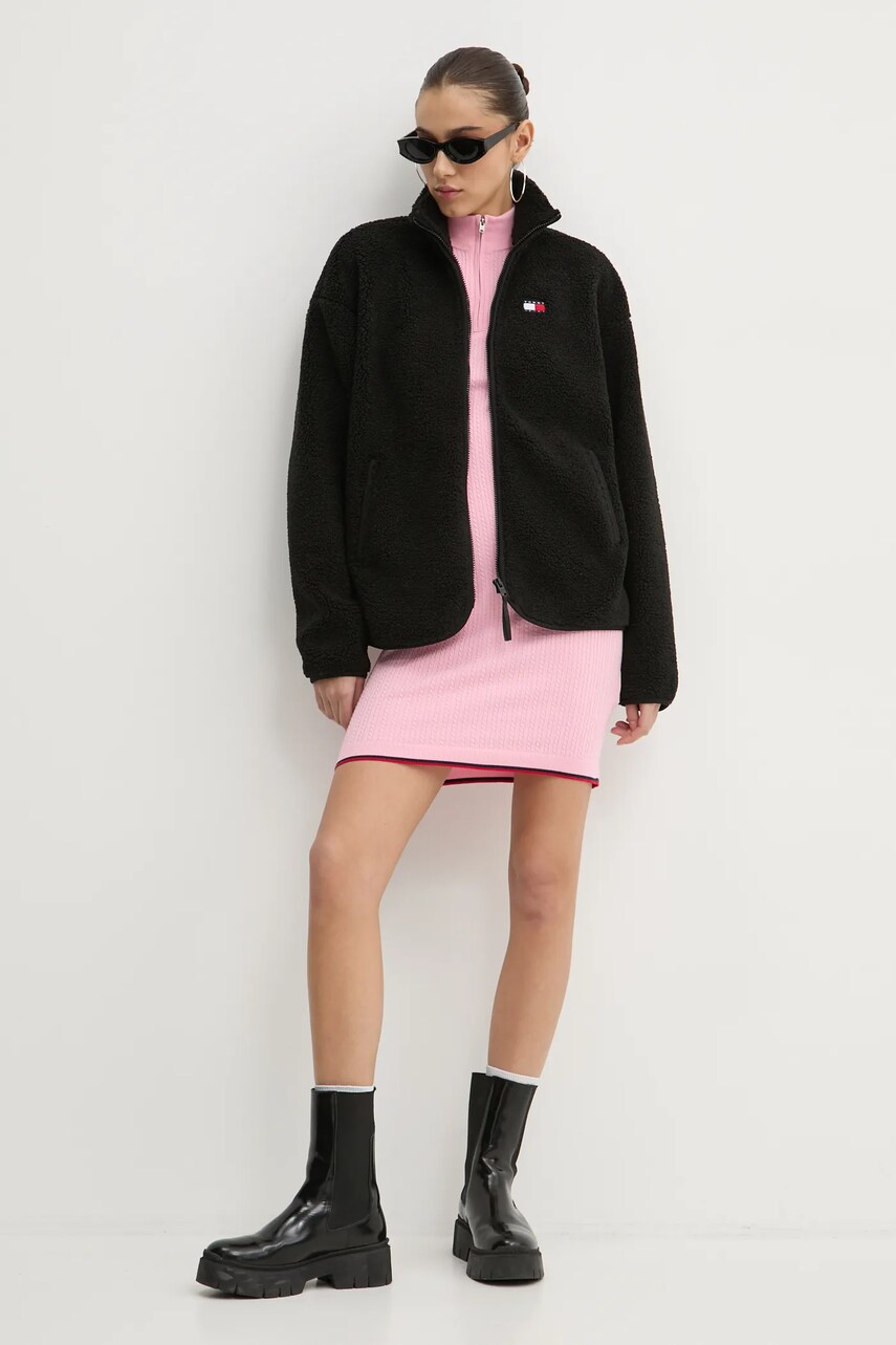 Сукня Tommy Jeans колір рожевий mini облягаюча DW0DW19490