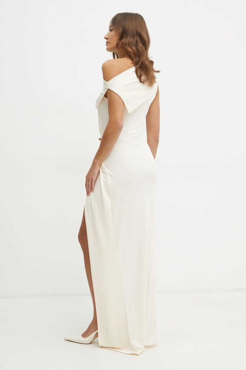 Сукня Elisabetta Franchi колір бежевий maxi облягаюча ABR0551E2