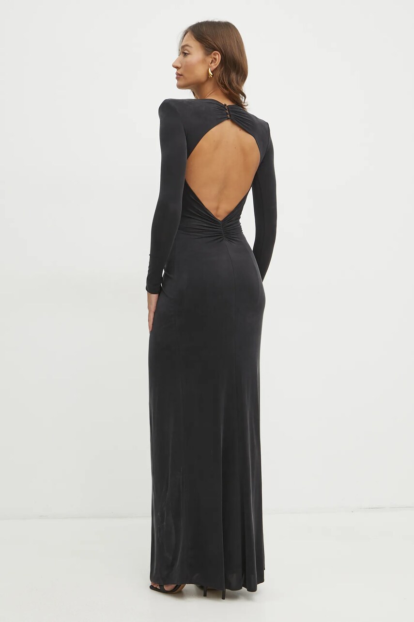 Сукня Elisabetta Franchi колір чорний maxi розкльошена ABR2451E2