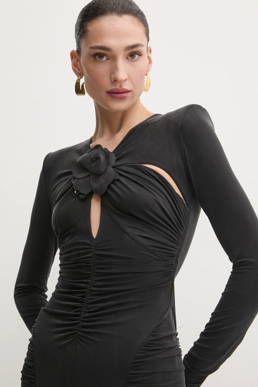 Сукня Elisabetta Franchi колір чорний midi облягаюча ABR3251E2