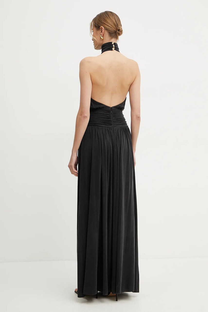 Сукня Elisabetta Franchi колір чорний maxi розкльошена ABR2751E2