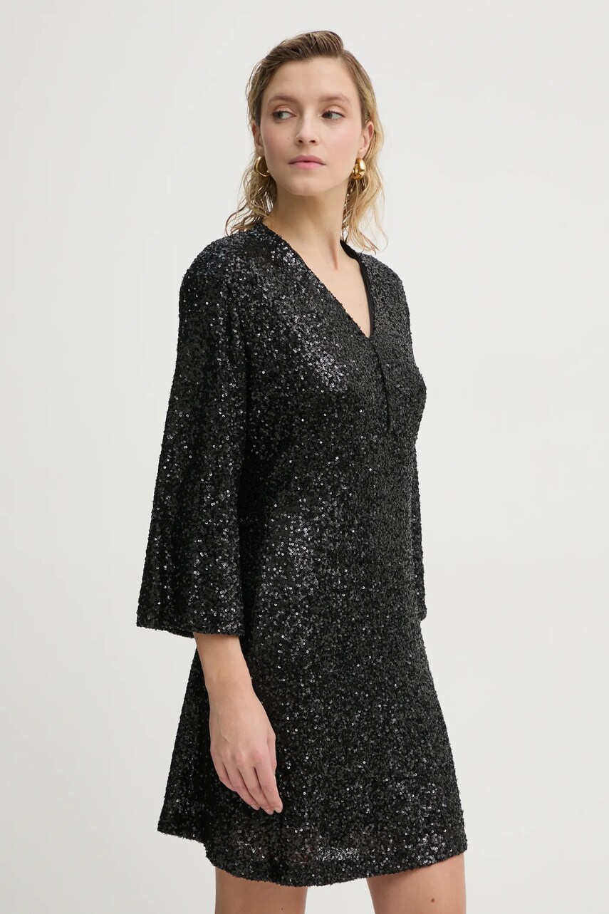 Сукня Bruuns Bazaar колір чорний mini пряма BBW4192