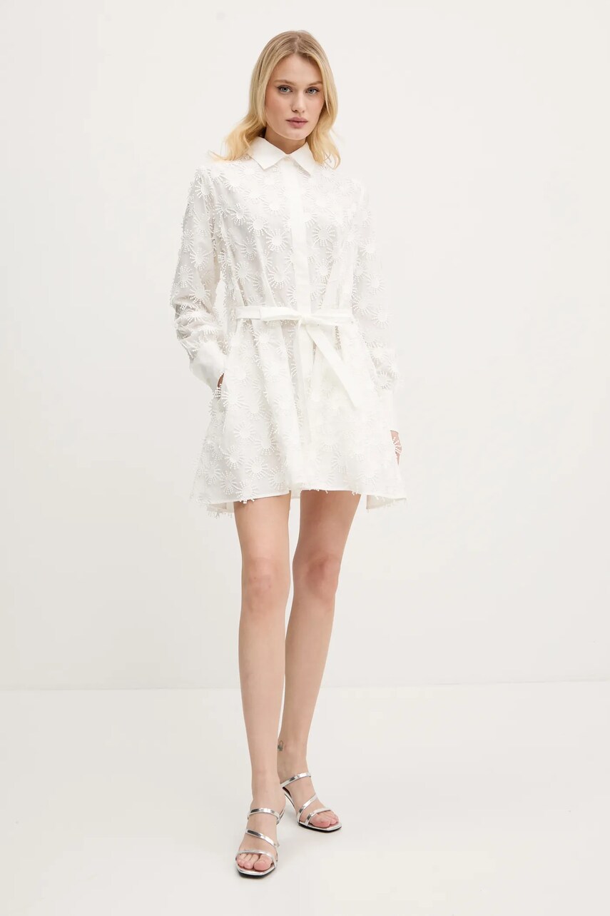 Сукня MSGM колір білий mini розкльошена 3841MDA39.257121