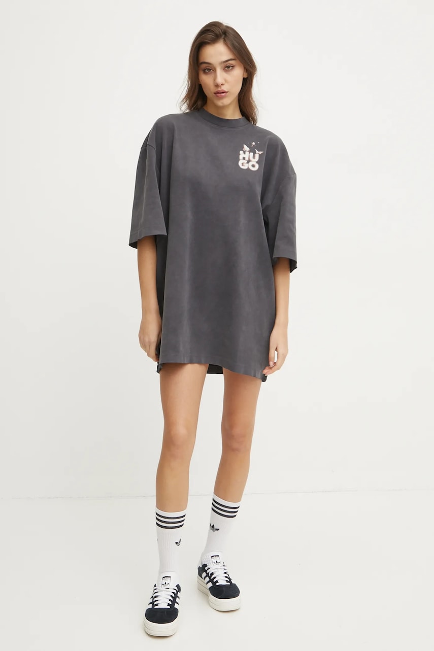 Сукня HUGO колір сірий mini oversize 50530456
