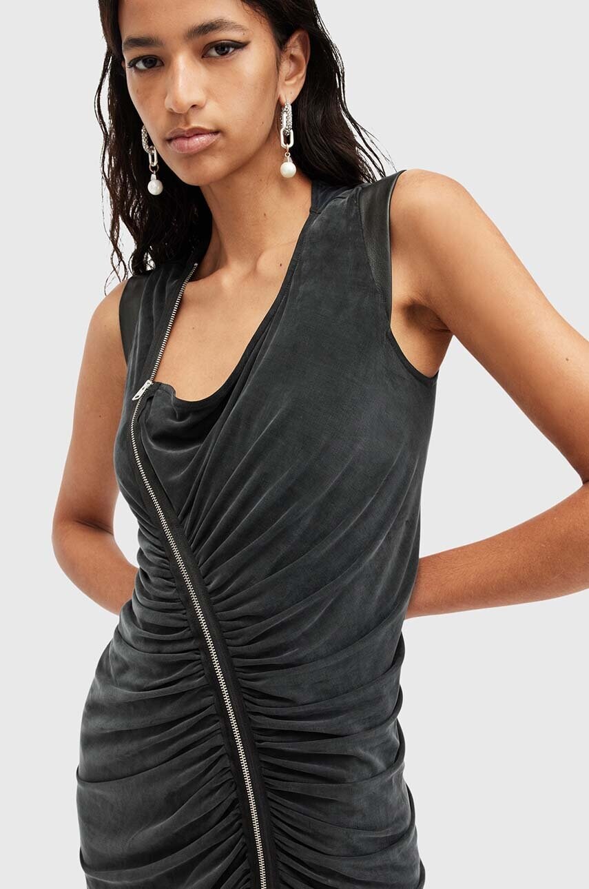 Сукня AllSaints UMBRA колір чорний midi облягаюча W007DB