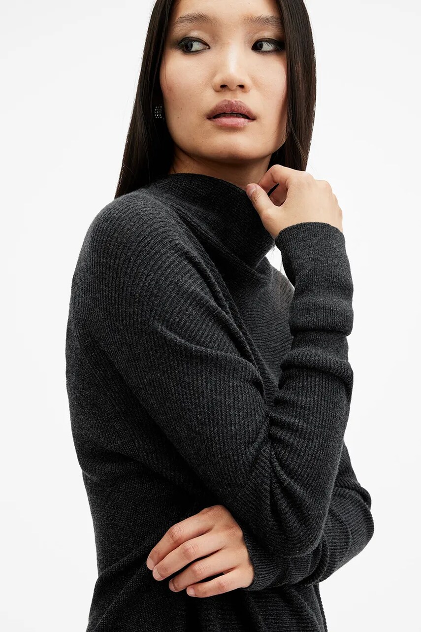 Вовняна сукня AllSaints RIDLEY колір чорний mini пряма W190DA