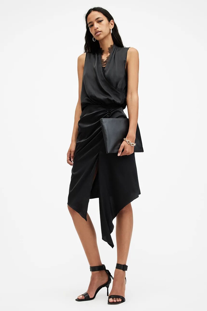 Сукня AllSaints ABI LACE колір чорний mini пряма W256DB